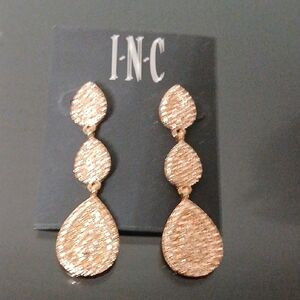 INC International Concepts Textured Gold Drop Earrings